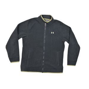 Under Armour Men's 2XL Black Bomber Jacket Polyester Fleece Full Zip